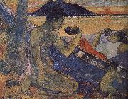 Paul Gauguin A single-plank bridge painting
